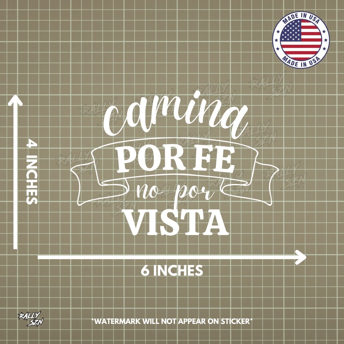 Camina Por Fe, No Por Vista – Christian Car Decal Sticker - RallySZN™ Gifts and More!