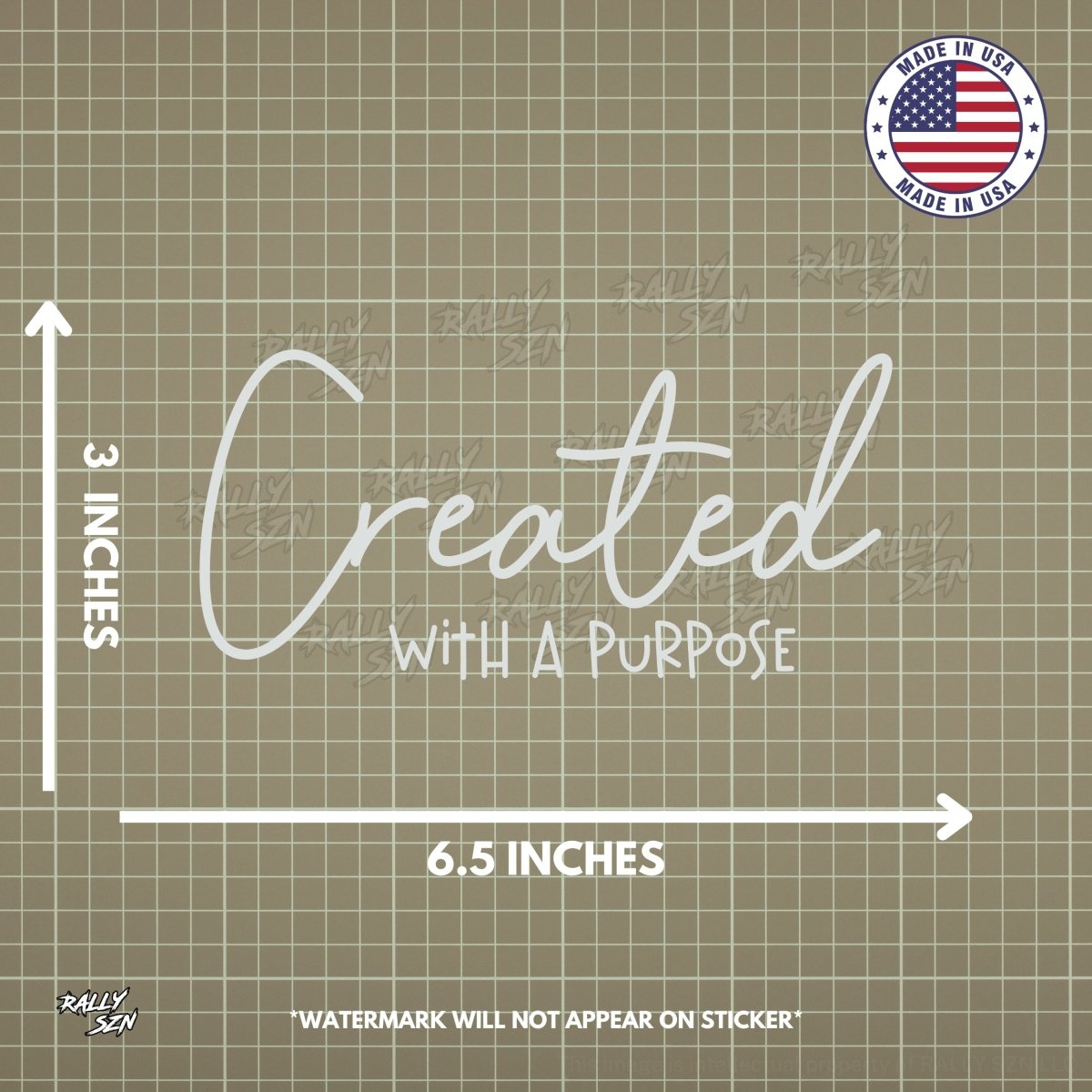 Created With A Purpose – Christian Car Decal Sticker - RallySZN™ Gifts and More!
