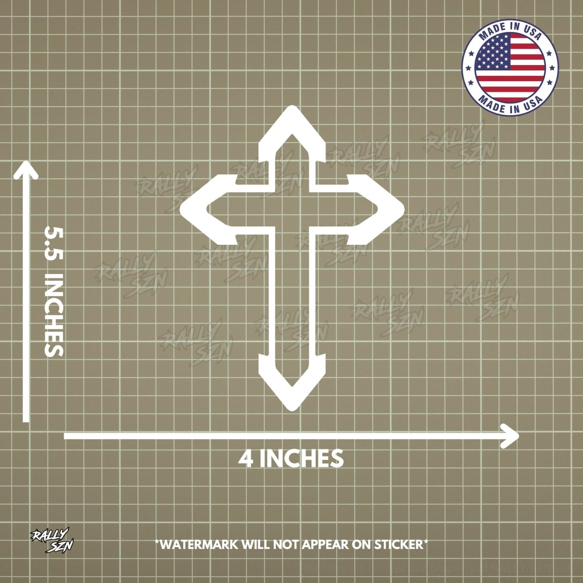 Cross – Christian Car Decal Sticker - RallySZN™ Gifts and More!