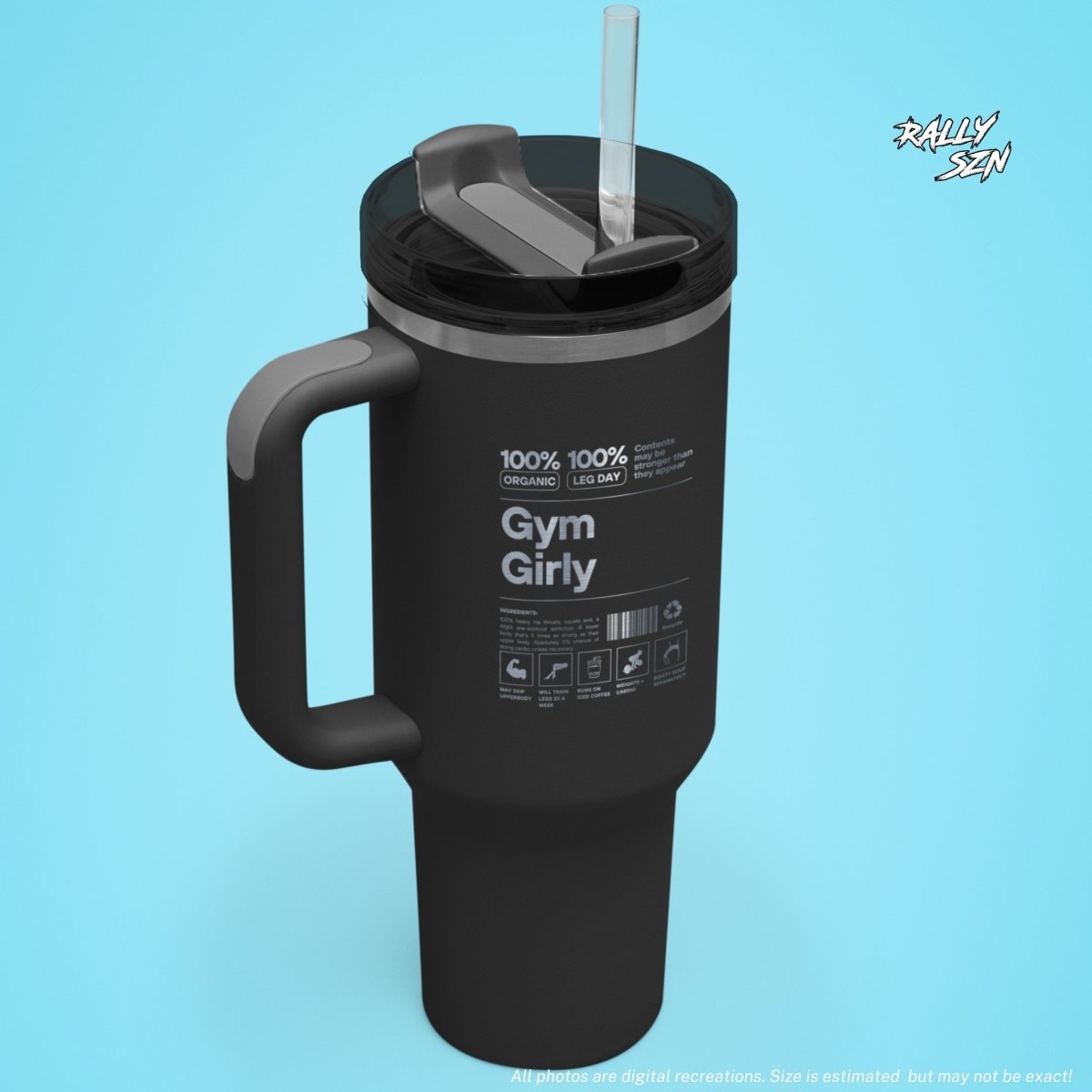Gym Girly – 40 oz Stainless Steel Tumbler with Straw - RallySZN™ Gifts and More!