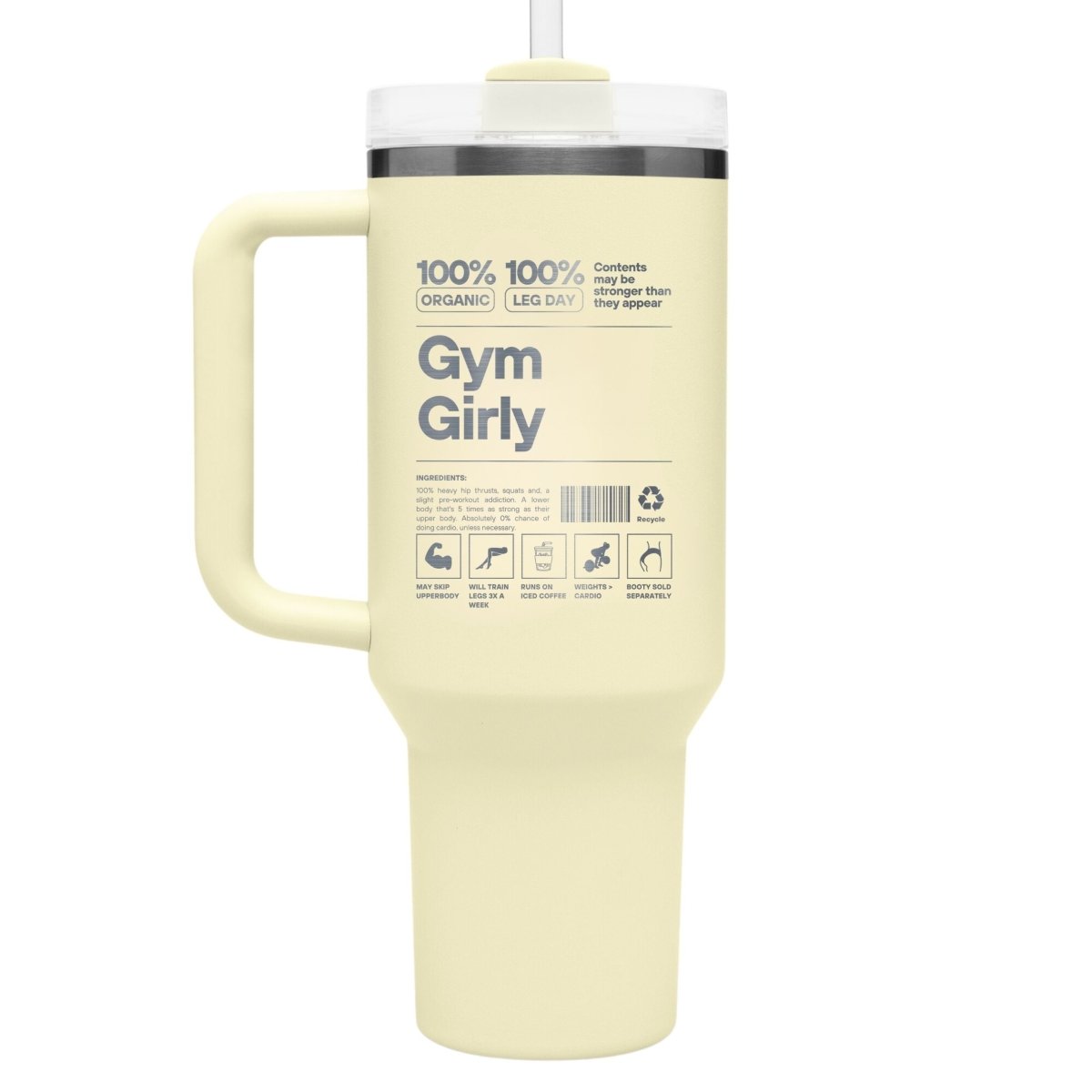 Gym Girly – 40 oz Stainless Steel Tumbler with Straw - RallySZN™ Gifts and More!