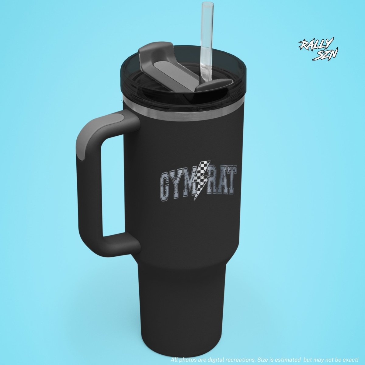 Gym Rat – 40 oz Stainless Steel Tumbler with Straw - RallySZN™ Gifts and More!