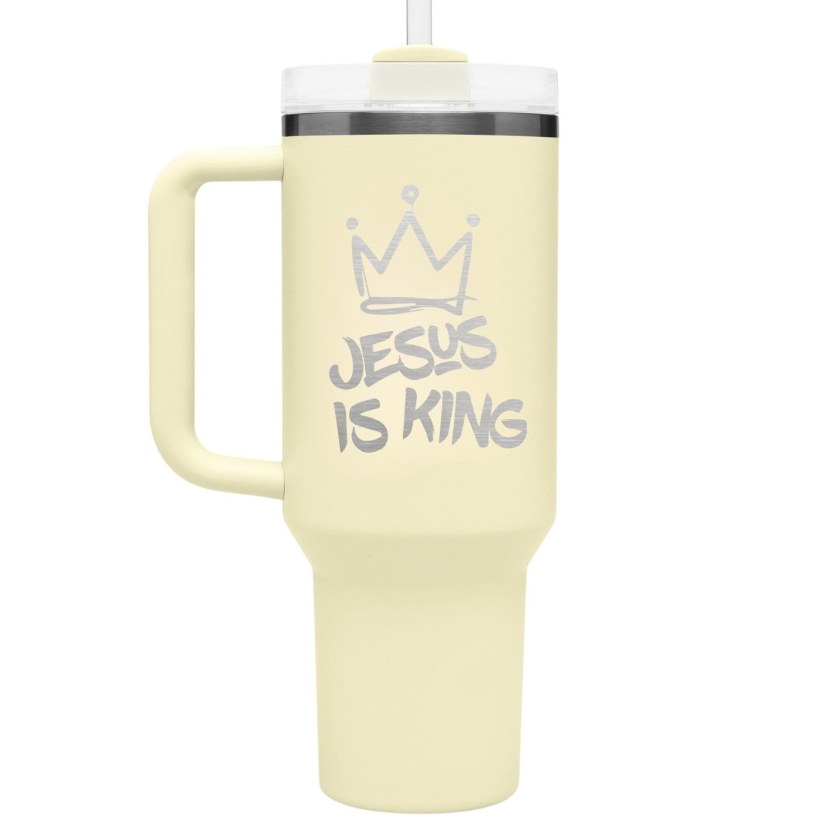 Jesus Is King – 40 oz Stainless Steel Tumbler with Straw - RallySZN™ Gifts and More!
