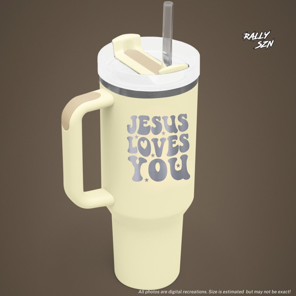 Jesus Loves You – 40 oz Stainless Steel Tumbler with Straw - RallySZN™ Gifts and More!