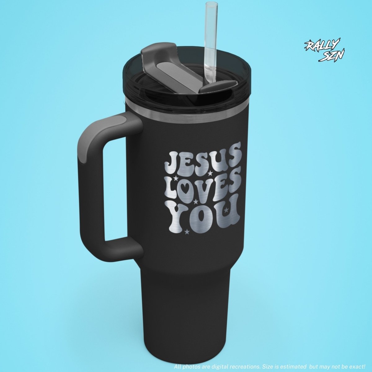 Jesus Loves You – 40 oz Stainless Steel Tumbler with Straw - RallySZN™ Gifts and More!