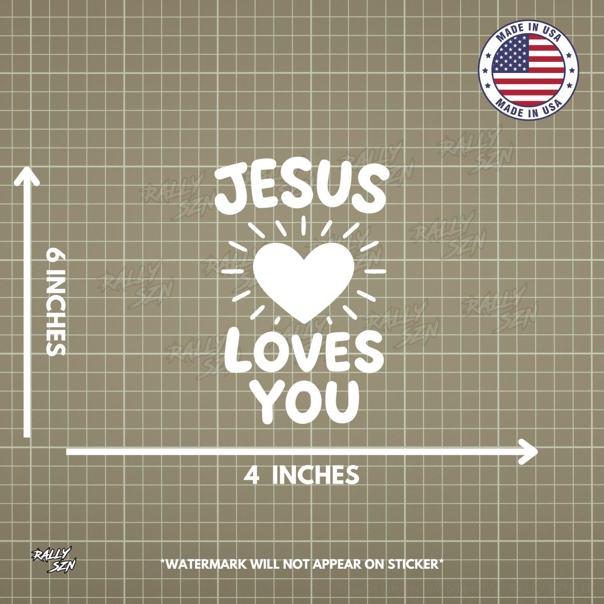 Jesus Loves You – Christian Car Decal Sticker - RallySZN™ Gifts and More!