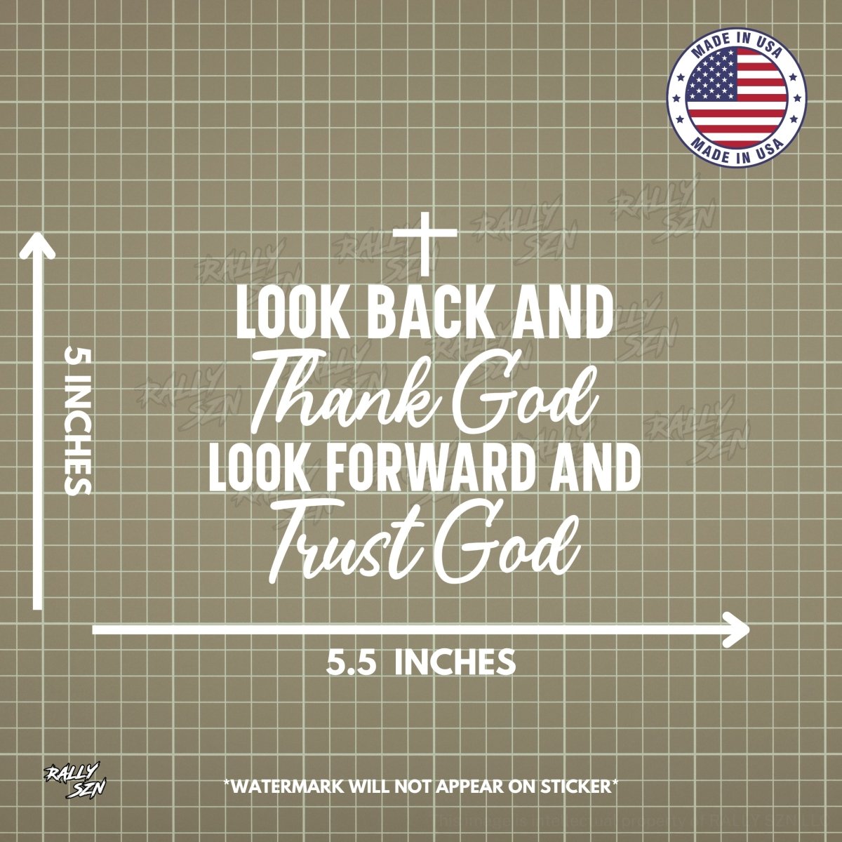 Look Back and Trust God, Look Forward and Trust God – Christian Car Decal Sticker - RallySZN™ Gifts and More!