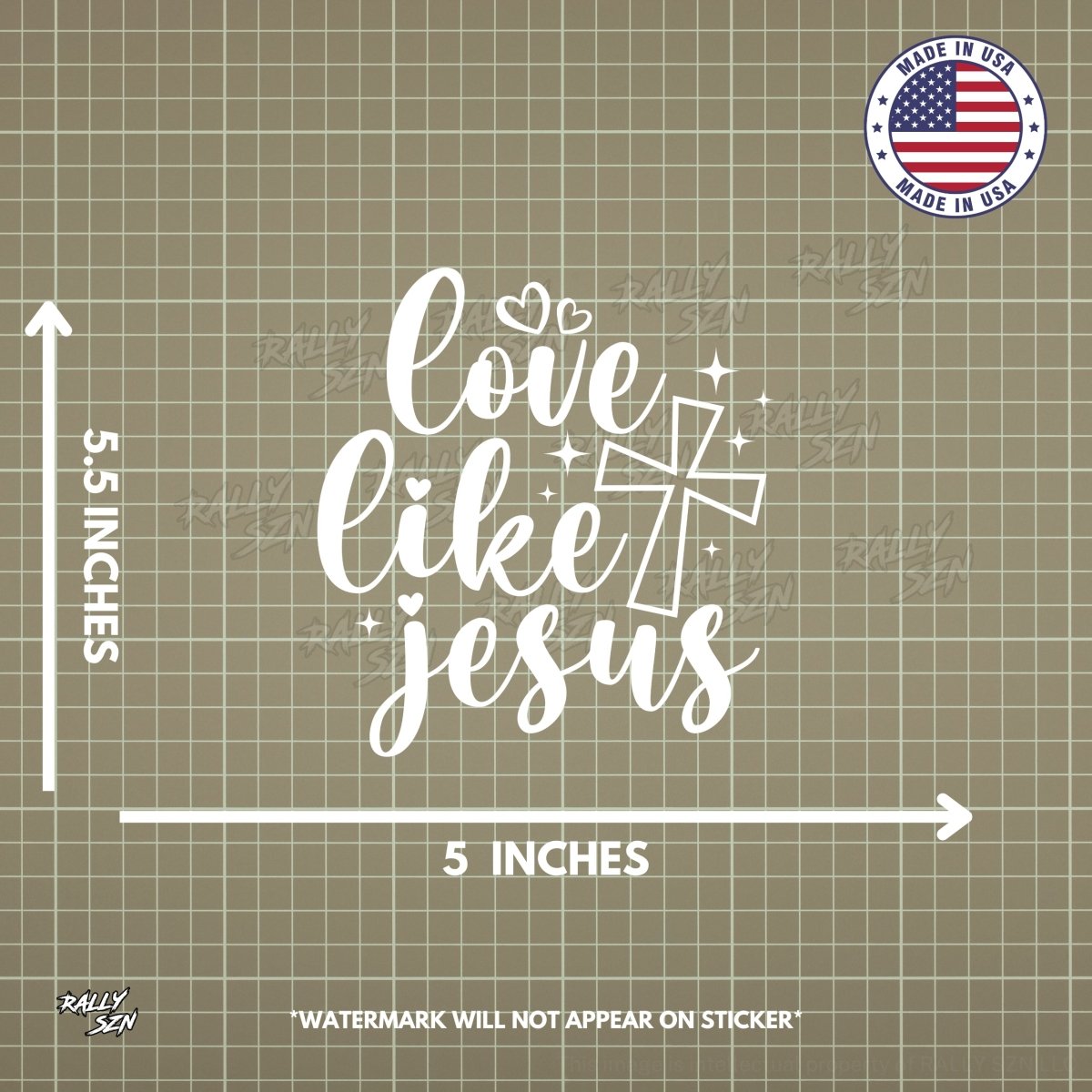 Love Like Jesus – Christian Car Decal Sticker - RallySZN™ Gifts and More!