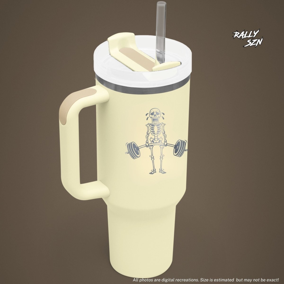 Skeleton Deadlift – 40 oz Stainless Steel Tumbler with Straw - RallySZN™ Gifts and More!