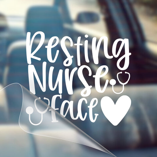 Resting Nurse Face - Nurse Car Vinyl Decal Bumper Sticker for Car, Wall, Window, Vehicle, Weather Resistant