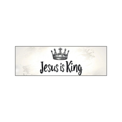 Jesus Is King - Christian Bumper Sticker for Car, Wall, Window, Vehicle, Weather Resistant, UV Laminated Crown
