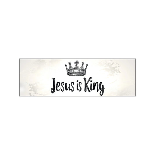 Jesus Is King - Christian Bumper Sticker for Car, Wall, Window, Vehicle, Weather Resistant, UV Laminated Crown