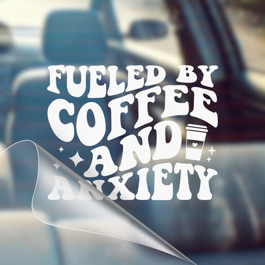 Fueled by Coffee - Car Decal Vinyl Bumper Sticker - Humor, Laugh, Joke, Sarcastic, Funny Quotes, Smile, Comedy, Hilarious, Prank, Funny