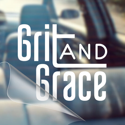 Grit and Grace - Car Decal Vinyl Bumper Sticker - Faith, Hope, Love, Jesus, Bible Verse, Christian Quotes, Church, Cross, Religious