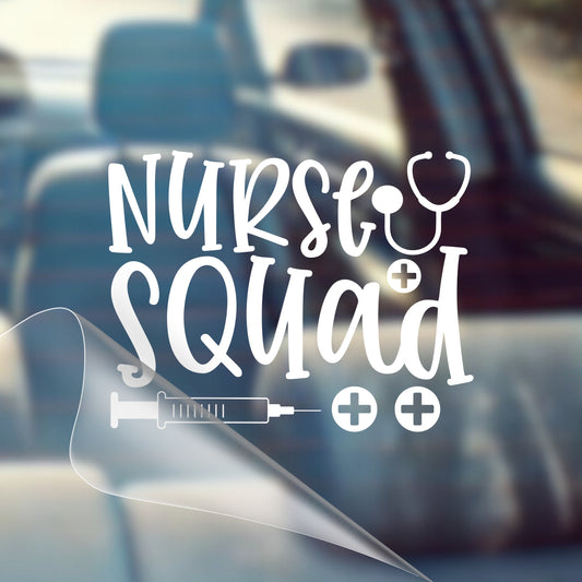 Nurse Squad - Nurse Car Vinyl Decal Bumper Sticker for Car, Wall, Window, Vehicle, Weather Resistant