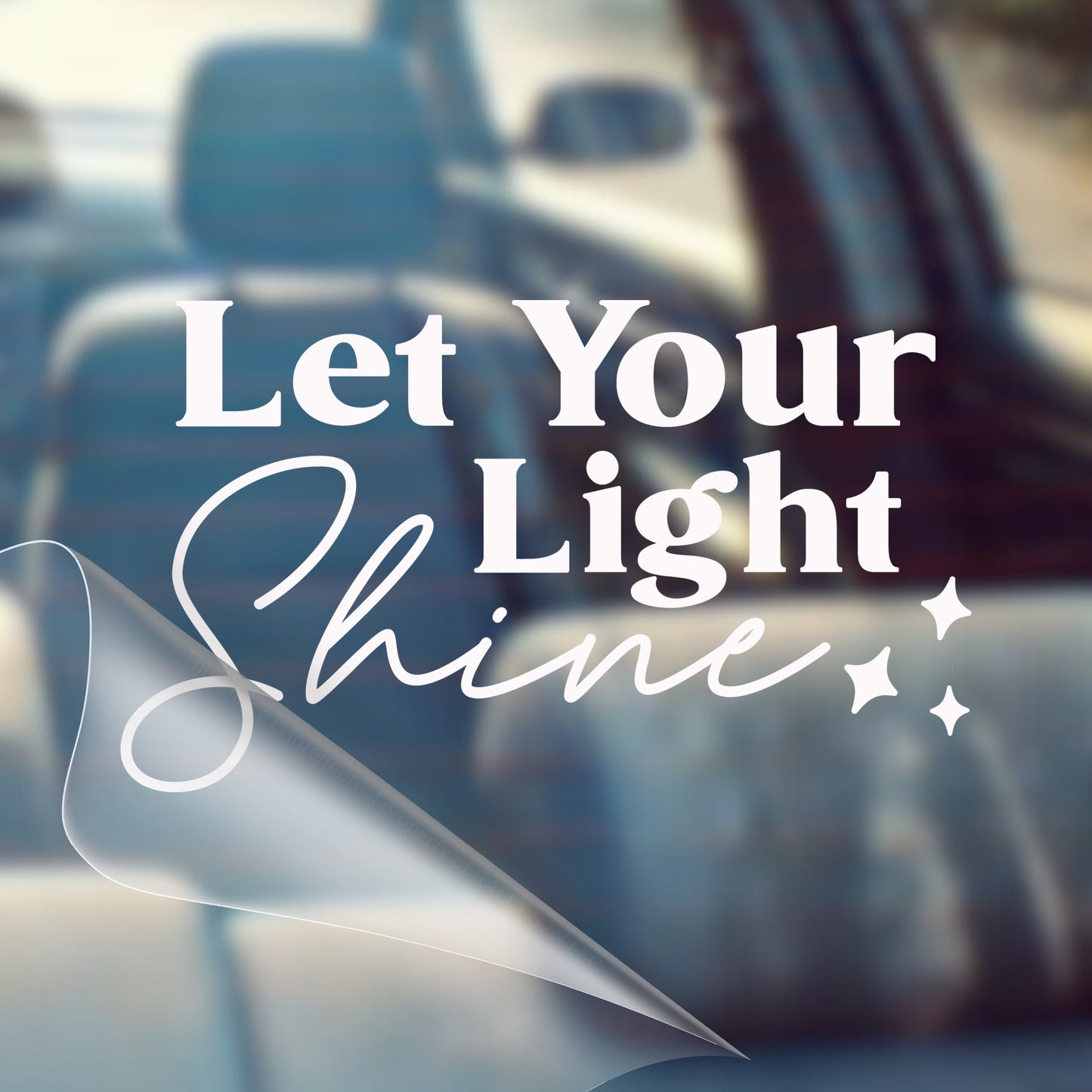 Let Your Light Shine - Car Decal Vinyl Bumper Sticker - Faith, Hope, Love, Jesus, Bible Verse, Christian Quotes, Church, Cross, Religious