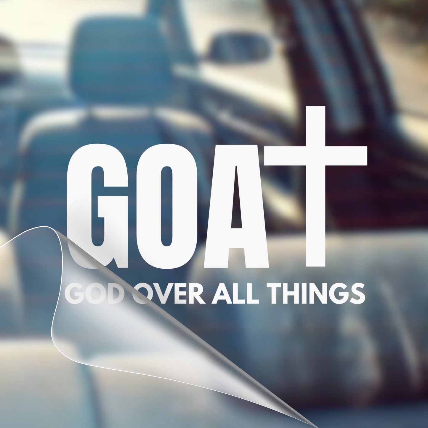 God Over All Things - Car Decal Vinyl Bumper Sticker - Faith, Hope, Love, Jesus, Bible Verse, Christian Quotes, Church, Cross, Religious, Worship