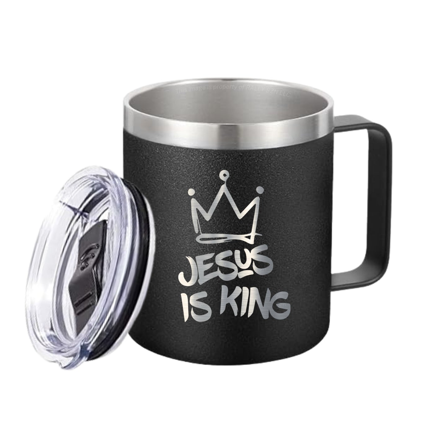 Jesus is King - 14oz Mug With Handle - Christian, Religious, Jesus