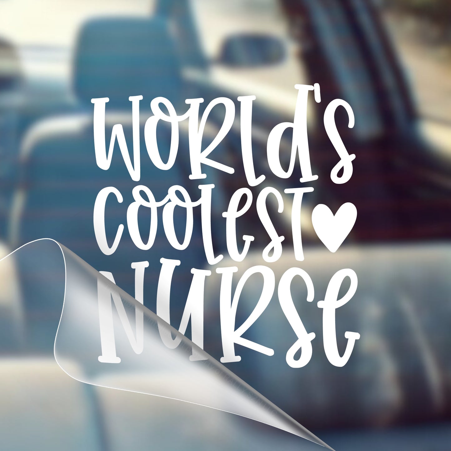 Worlds Coolest Nurse - Nurse Car Vinyl Decal Bumper Sticker for Car, Wall, Window, Vehicle, Weather Resistant