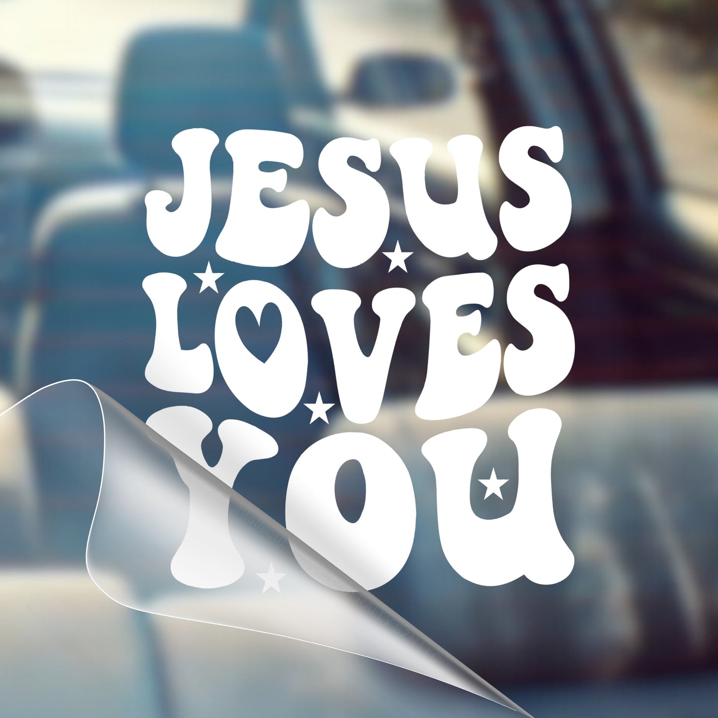 Jesus Loves You - Car Decal Vinyl Bumper Sticker - Faith, Hope, Love, Jesus, Bible Verse, Christian Quotes, Church, Cross, Religious, Worship