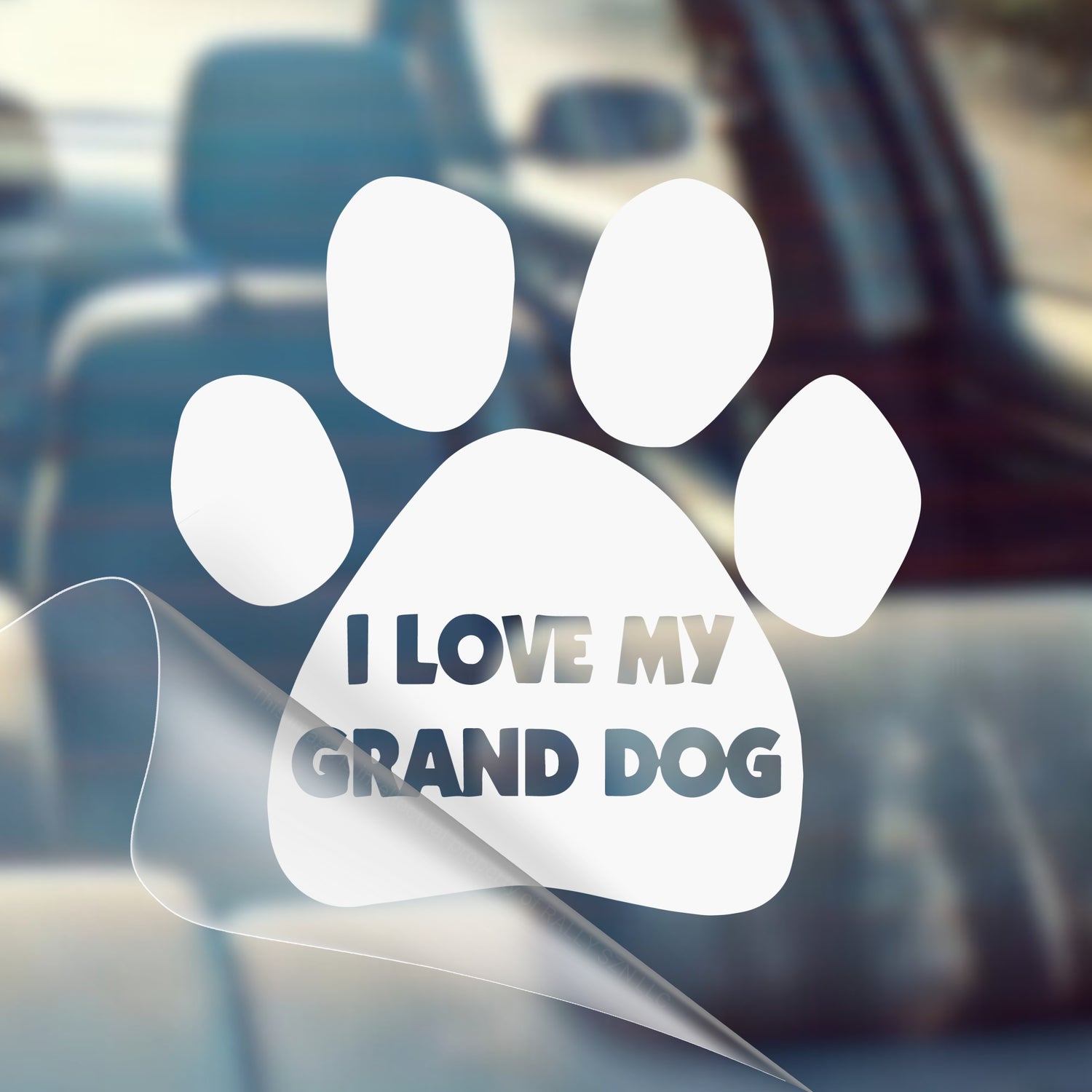 I Love My Grand Dog – Pet Vinyl Decal Sticker for Car, Window, Laptop, Bumper