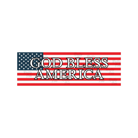 God Bless America - Christian Bumper Sticker for Car, Wall, Window, Vehicle, Weather Resistant, UV Laminated