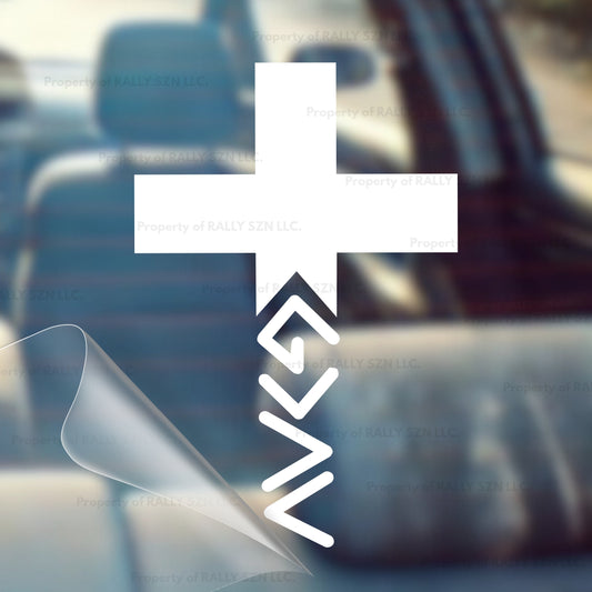 God is Greater Than (Cross) - Made in the USA - Car Decal