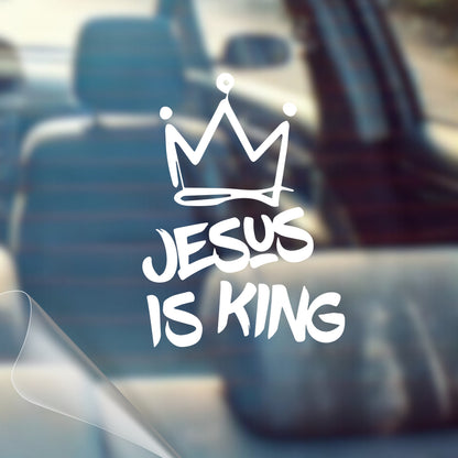 Jesus is King (Crown) – Christian Car Decal Sticker