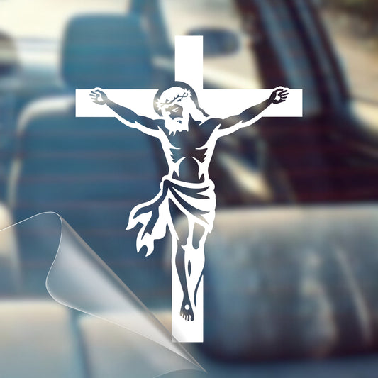 Jesus Crucifix - Made in the USA - Car Decal