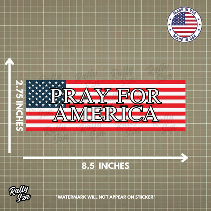 Pray For America - Christian Bumper Sticker for Car, Wall, Window, Vehicle, Weather Resistant, UV Laminated