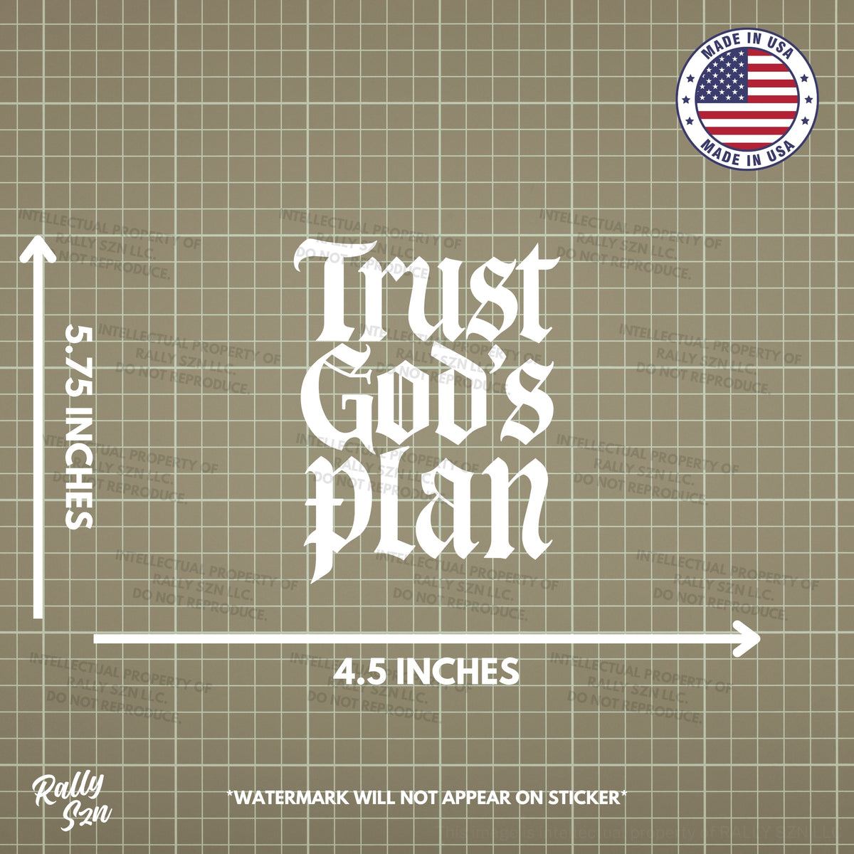 Trust God's Plan - Made in the USA - Car Decal