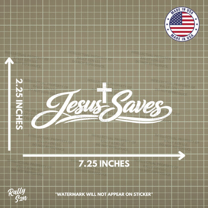 Jesus Saves 2 PACK - Made in the USA - Car Decal