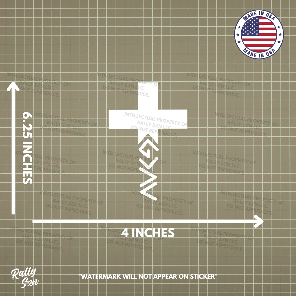 God is Greater Than (Cross) - Made in the USA - Car Decal