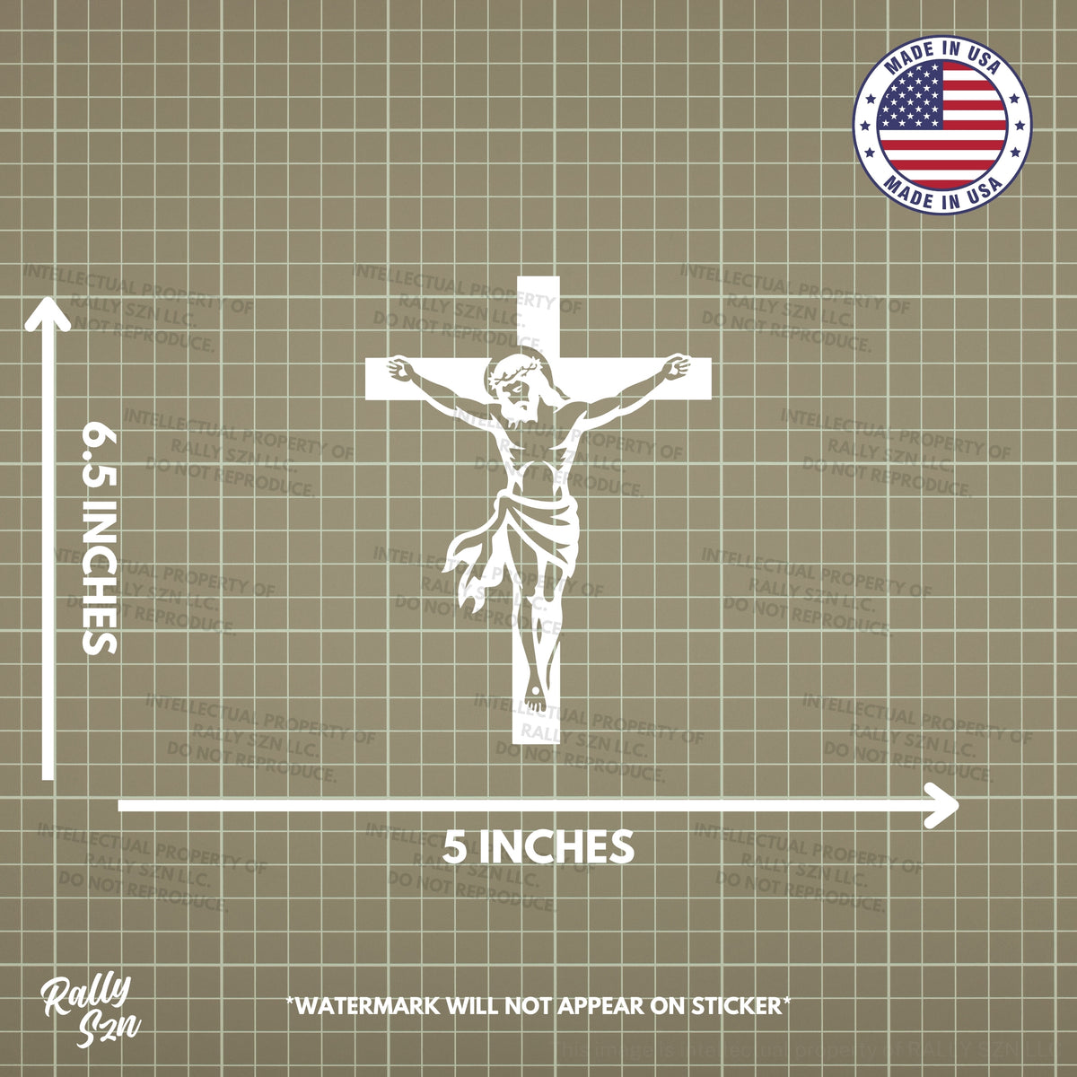 Jesus Crucifix - Made in the USA - Car Decal