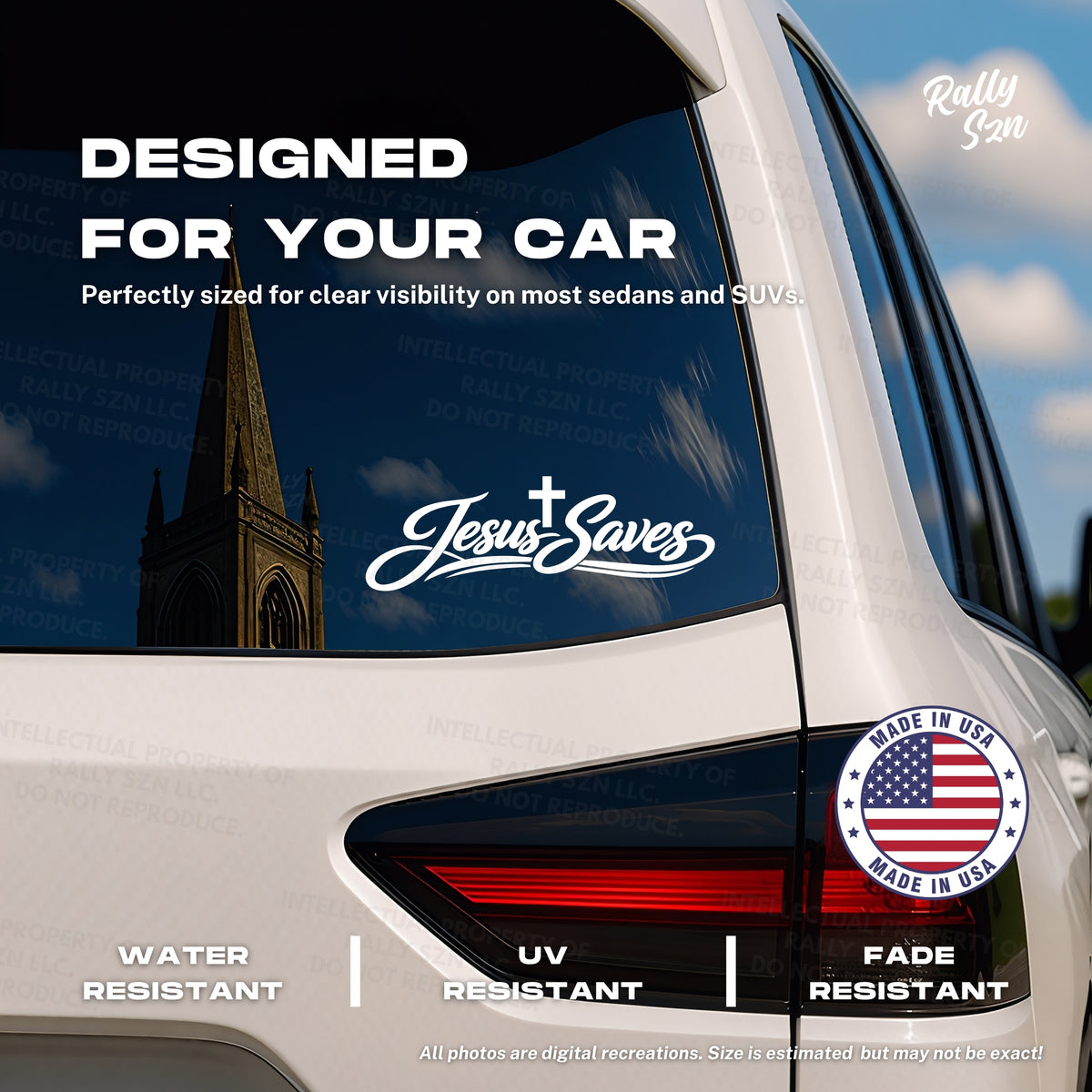 Jesus Saves 2 PACK - Made in the USA - Car Decal