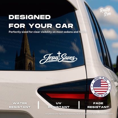 Jesus Saves 2 PACK - Made in the USA - Car Decal