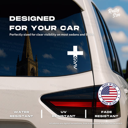 God is Greater Than (Cross) - Made in the USA - Car Decal