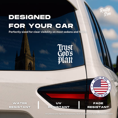 Trust God's Plan - Made in the USA - Car Decal