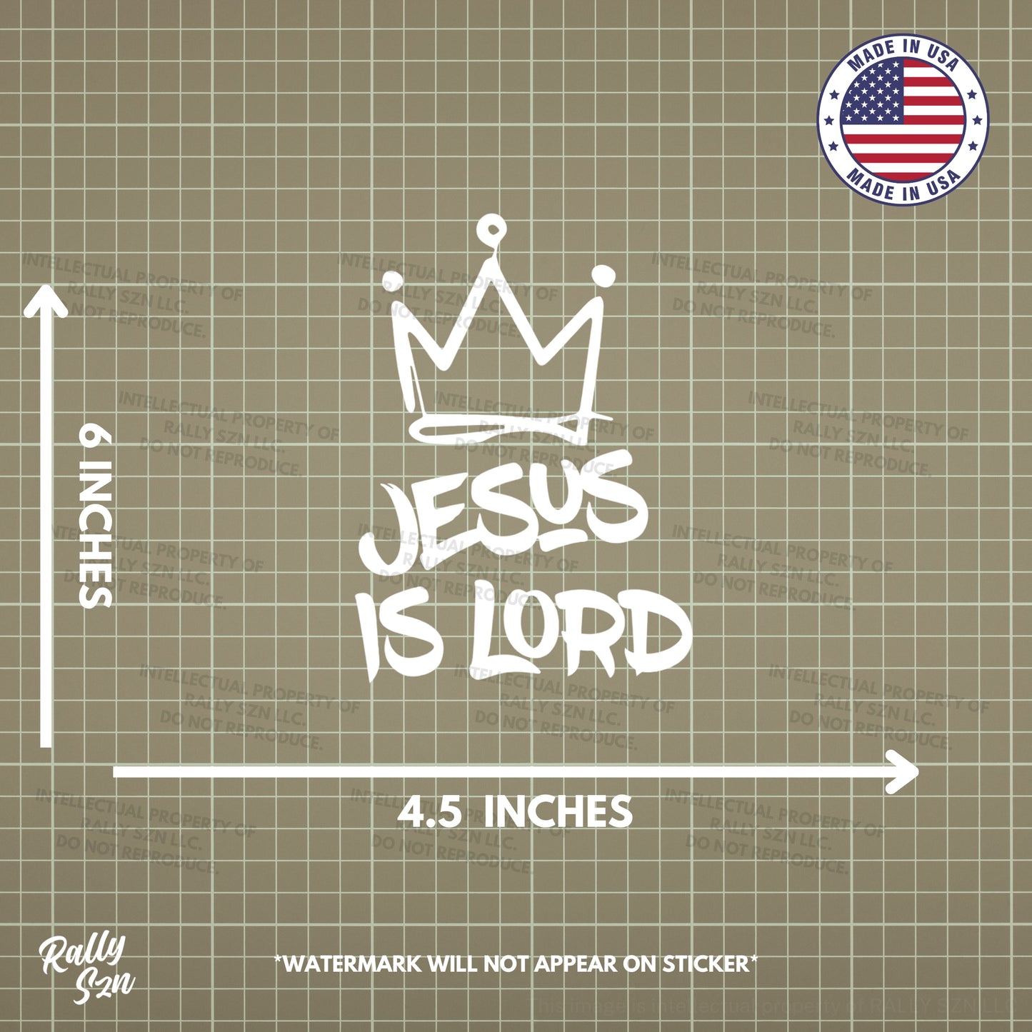 Jesus is Lord (Crown) – Christian Car Decal Sticker