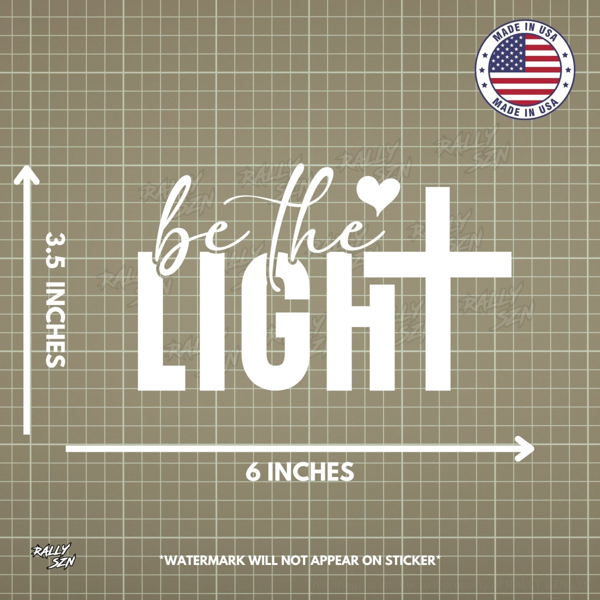 Be The Light – Christian Car Decal Sticker - RallySZN™ Gifts and More!