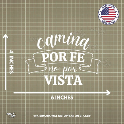 Camina Por Fe, No Por Vista – Christian Car Decal Sticker - RallySZN™ Gifts and More!