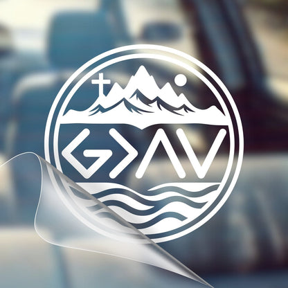 God is Greater Than The Ups and Downs – Christian Car Decal Sticker - RallySZN™ Gifts and More!
