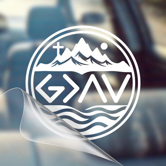 God is Greater Than The Ups and Downs – Christian Car Decal Sticker - RallySZN™ Gifts and More!