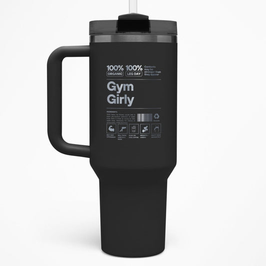 Gym Girly – 40 oz Stainless Steel Tumbler with Straw - RallySZN™ Gifts and More!