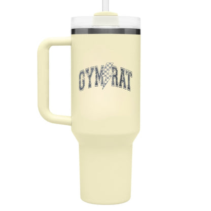 Gym Rat – 40 oz Stainless Steel Tumbler with Straw - RallySZN™ Gifts and More!