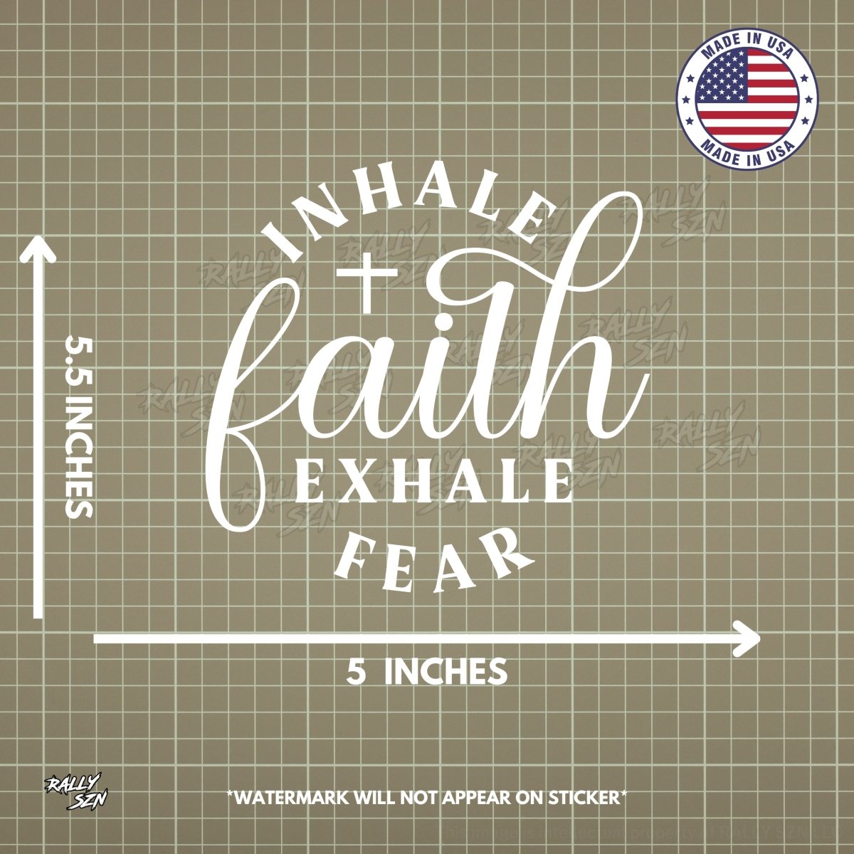 Inhale Faith, Exhale Fear – Christian Car Decal Sticker - RallySZN™ Gifts and More!