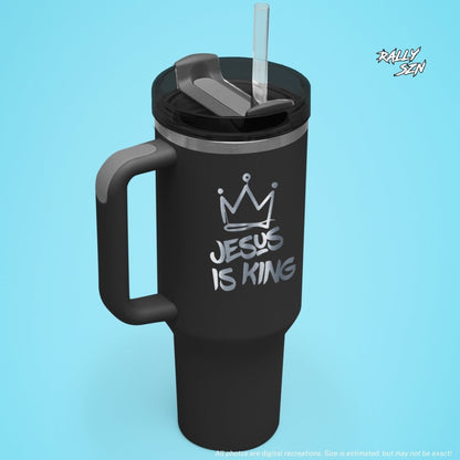 Jesus Is King – 40 oz Stainless Steel Tumbler with Straw - RallySZN™ Gifts and More!