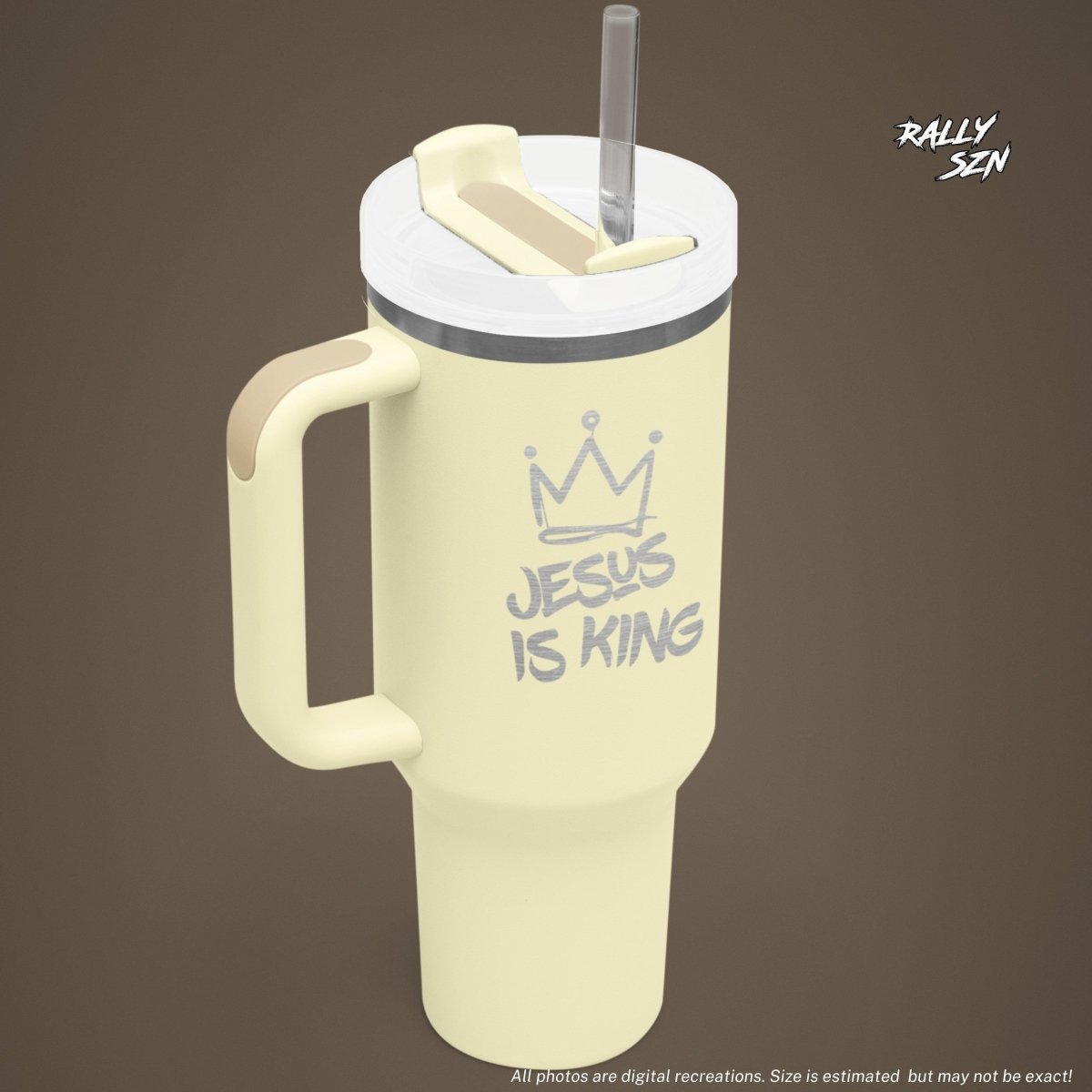 Jesus Is King – 40 oz Stainless Steel Tumbler with Straw - RallySZN™ Gifts and More!