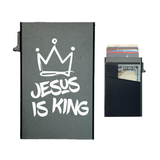 Jesus Is King – RFID Blocking Pop - Up Card Holder Wallet - RallySZN™ Gifts and More!