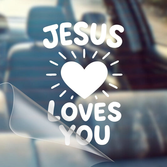 Jesus Loves You – Christian Car Decal Sticker - RallySZN™ Gifts and More!